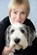 Pet Photography, Lady with Large Grey and White English Sheep Dog